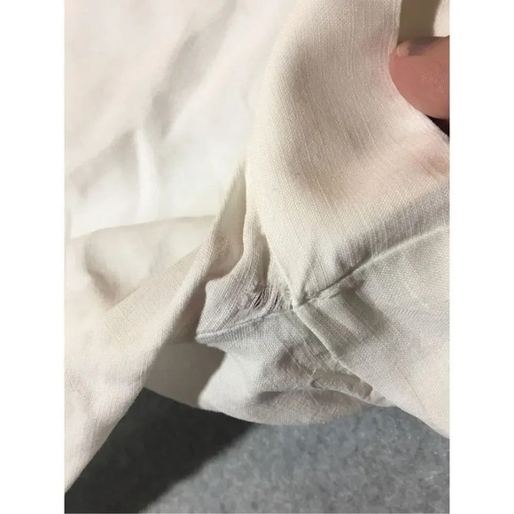 Womens Cloth & Stone Tunic Size Large White Button Up Blouse Business Casual - Picture 4 of 5